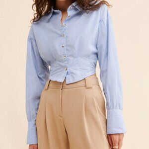 Free People Olivia Stripe Corset Buttondown